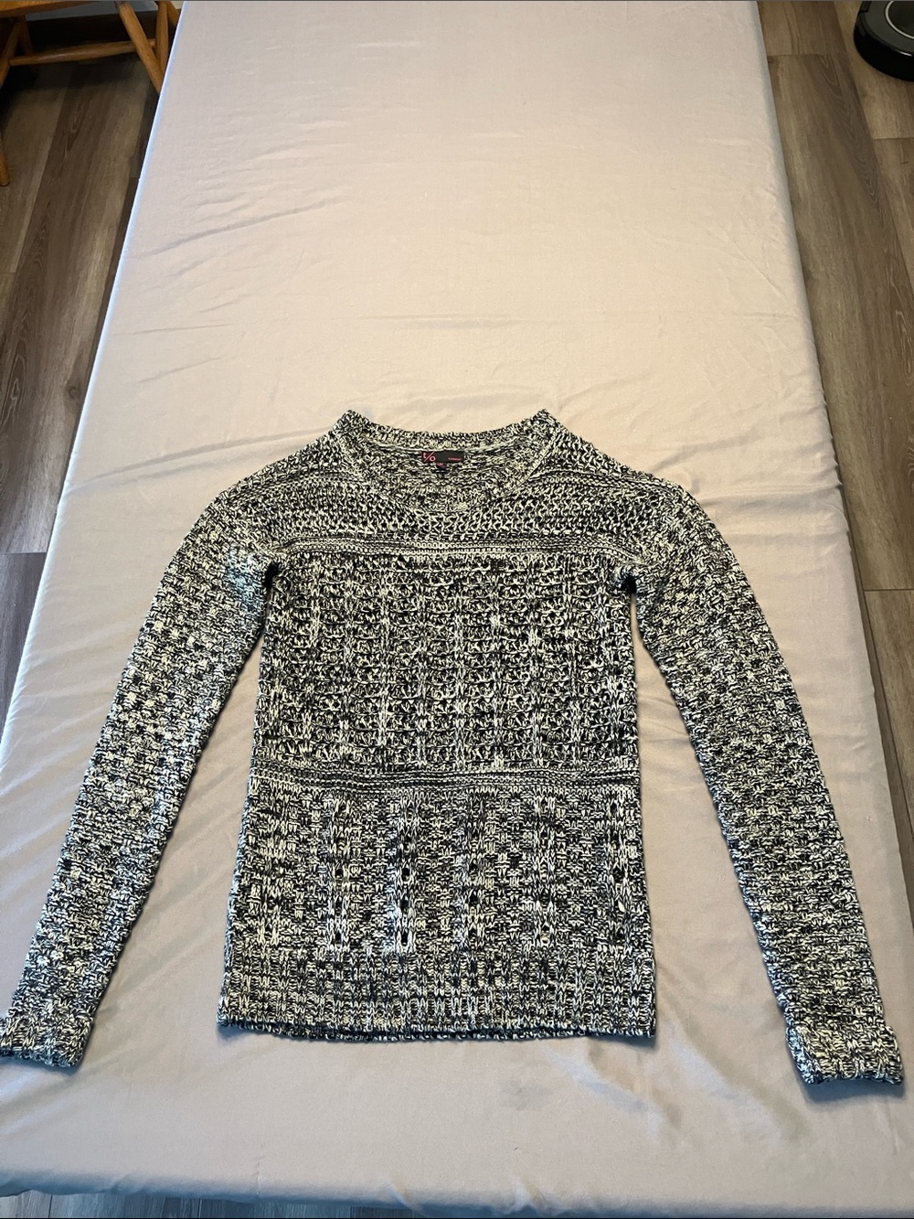t/o Black & White Marled Crewneck Sweater